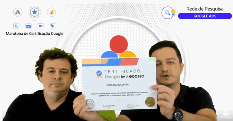 Imagem certificado impresso google by goobec joao dalla e rodrigo - Goobec Cursos